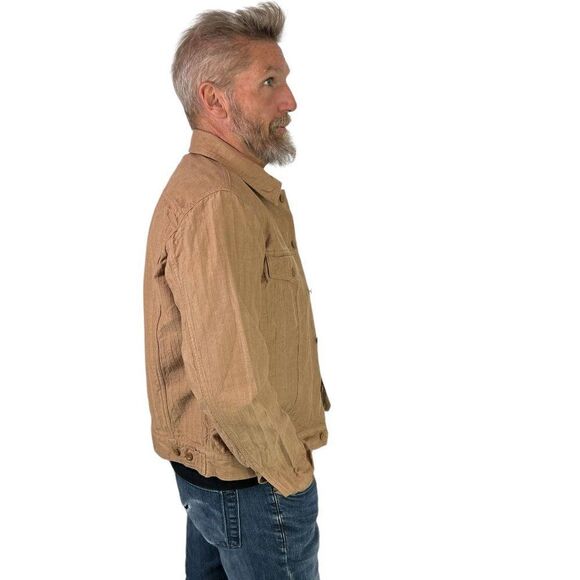 ts(s) Takuji Suzuki Ribbed Golden Tan Cotton/Linen Shirt Jacket Size JPN 2, S/M - Picture 7 of 11